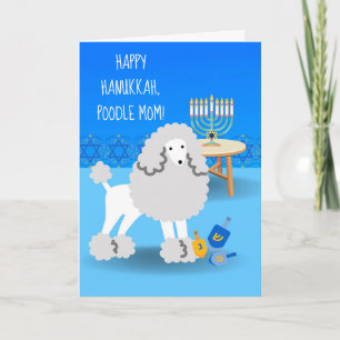 Cute Hanukkah voor Poodle Mam met Menorah Kaart