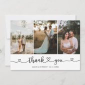 Cute Hanwriting kalligraphy Heart Foto Dank je Bedankkaart (Voorkant)