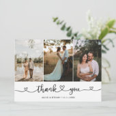 Cute Hanwriting kalligraphy Heart Foto Dank je Bedankkaart (Staand voorkant)