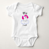 cute Happiness magic blue unicorn Romper (Voorkant)