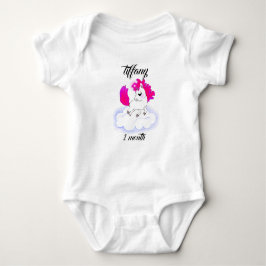 cute Happiness magic blue unicorn Romper