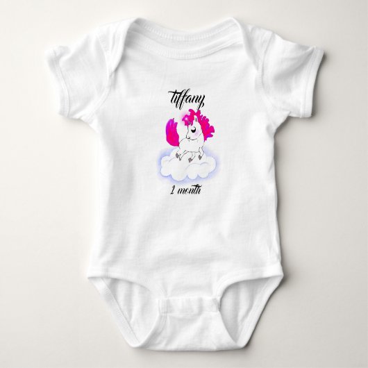 cute Happiness magic blue unicorn Romper (Voorkant)