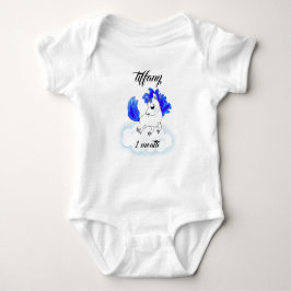 cute Happiness magic blue unicorn Romper