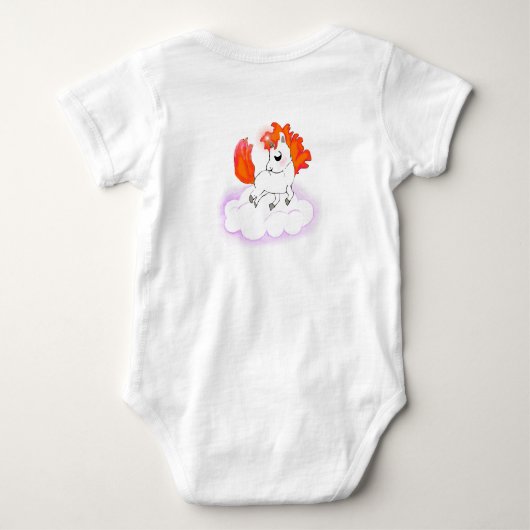 cute Happiness magic blue unicorn Romper (Achterkant)