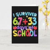 Cute happy 100 days of school first day of school kaart (Gele Bloem)