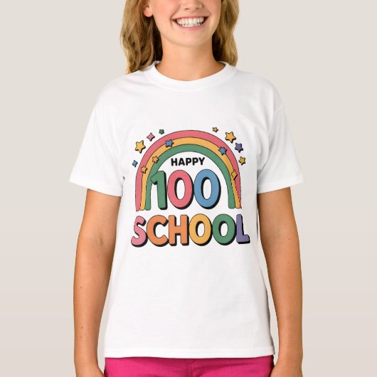 Cute Happy 100 Days of School Tee T-shirt (Voorkant)
