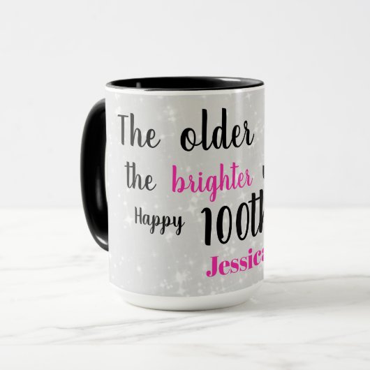 Cute Happy 100th Birthday Mok (Voorkant links)