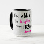 Cute Happy 102e verjaardag Mok (Voorkant links)