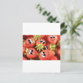 Cute Happy aardbeien Briefkaart (Staand voorkant)