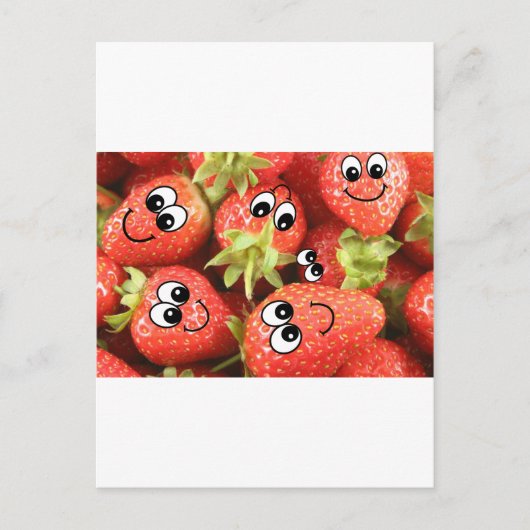 Cute Happy aardbeien Briefkaart (Voorkant)