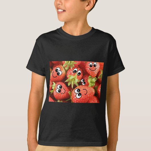 Cute Happy aardbeien T-shirt (Voorkant)