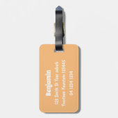 Cute happy alpaca met vlinder cartoon bagagelabel (Achterkant verticaal)