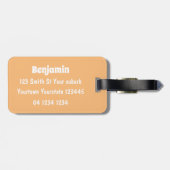 Cute happy alpaca met vlinder cartoon bagagelabel (Achterkant horizontaal)