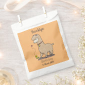 Cute happy alpaca met vlinder cartoon bedankzakje (Geknipt)