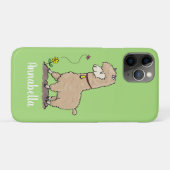 Cute happy alpaca met vlinder cartoon Case-Mate iPhone case (Achterkant (horizontaal))