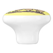 Cute happy alpaca met vlinder cartoon keramische knop (Zijkant)