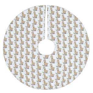 Cute happy alpaca met vlinder cartoon kerstboom rok