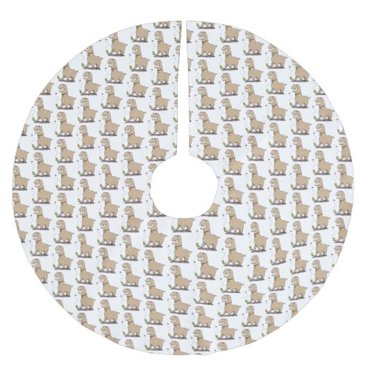 Cute happy alpaca met vlinder cartoon kerstboom rok (Voorkant)