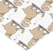 Cute happy alpaca met vlinder cartoon korte tafelloper (Hoek)