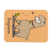 Cute happy alpaca met vlinder cartoon magneet (Horizontaal)