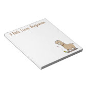 Cute happy alpaca met vlinder cartoon notitieblok (Schuin)