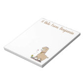 Cute happy alpaca met vlinder cartoon notitieblok (Linkerzijde)