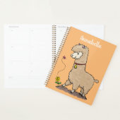 Cute happy alpaca met vlinder cartoon planner (Display)