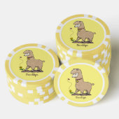 Cute happy alpaca met vlinder cartoon poker chips (Opstapeling)