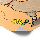 Cute happy alpaca met vlinder cartoon poster (Hoek)