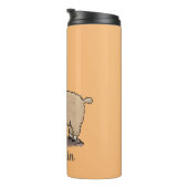 Cute happy alpaca met vlinder cartoon thermosbeker (Geroteerd rechts)