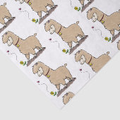 Cute happy alpaca met vlinder cartoon tissuepapier (Detail)