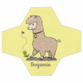 Cute happy alpaca met vlinder cartoon voetbal (Enkel)