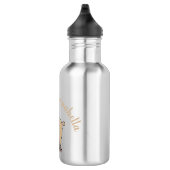 Cute happy alpaca met vlinder cartoon waterfles  (Rechts)