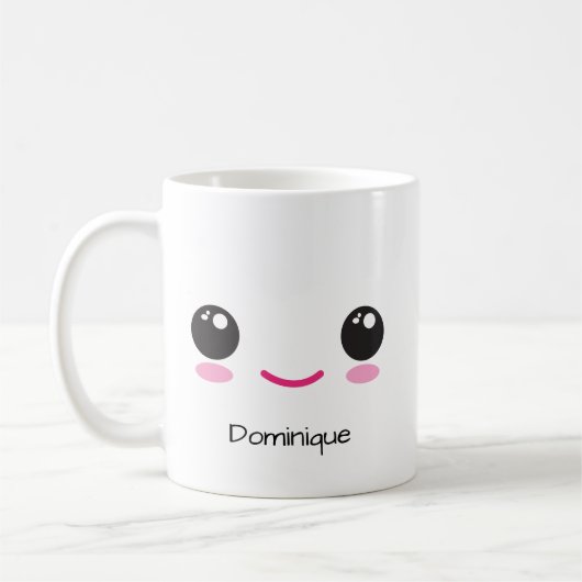 Cute Happy and Sassy Kawaii Face Customizable Mug Koffiemok (Links)