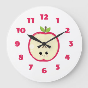 Cute Happy Apple Grote Klok