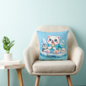 Cute Happy Artische IJsbeer Kawaii Kussen Kussenho (Stoel)