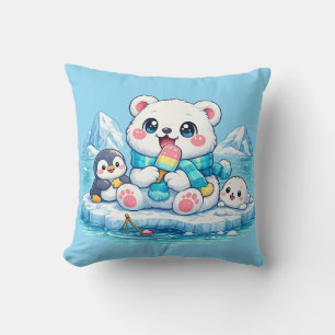 Cute Happy Artische IJsbeer Kawaii Kussen Kussenho