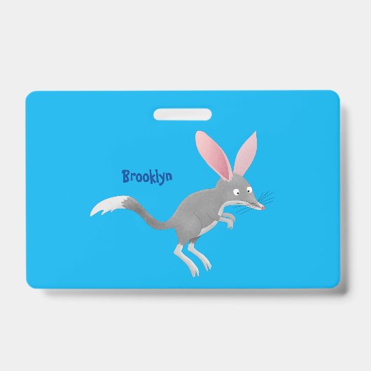 Cute happy Australian bilby cartoon Badge (Voorzijde)