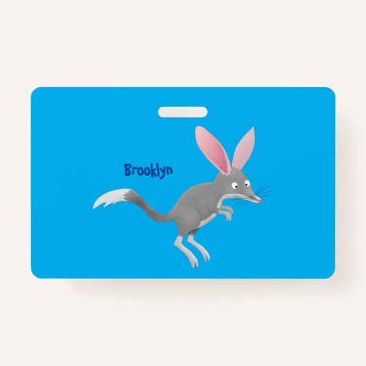 Cute happy Australian bilby cartoon Badge (Voorkant)