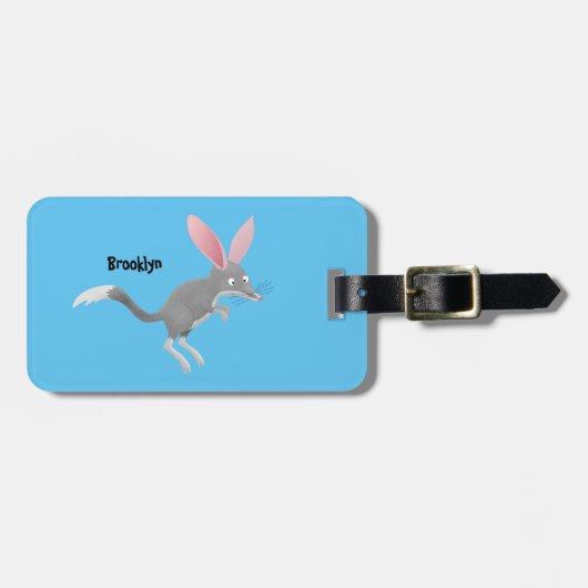 Cute happy Australian bilby cartoon Bagagelabel (Voorkant horizontaal)