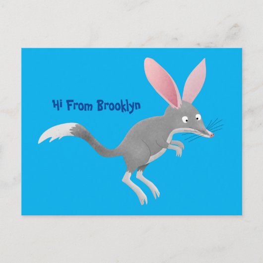 Cute happy Australian bilby cartoon Briefkaart (Voorkant)
