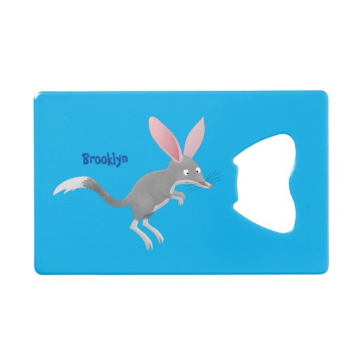 Cute happy Australian bilby cartoon Creditkaart Flessenopener (Voorkant (Horizontaal))