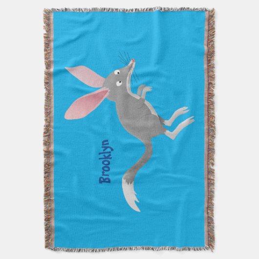Cute happy Australian bilby cartoon Deken (Voorkant Verticaal)