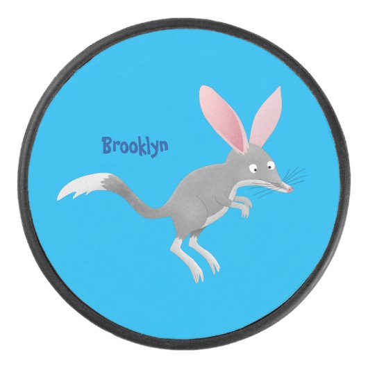 Cute happy Australian bilby cartoon Hockey Puck (Voorkant)