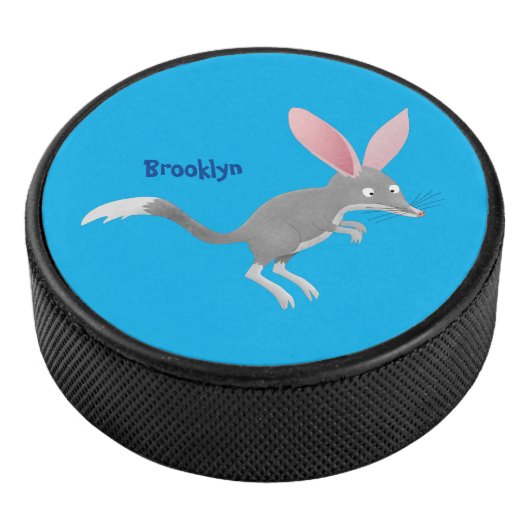 Cute happy Australian bilby cartoon Hockey Puck (3/4)