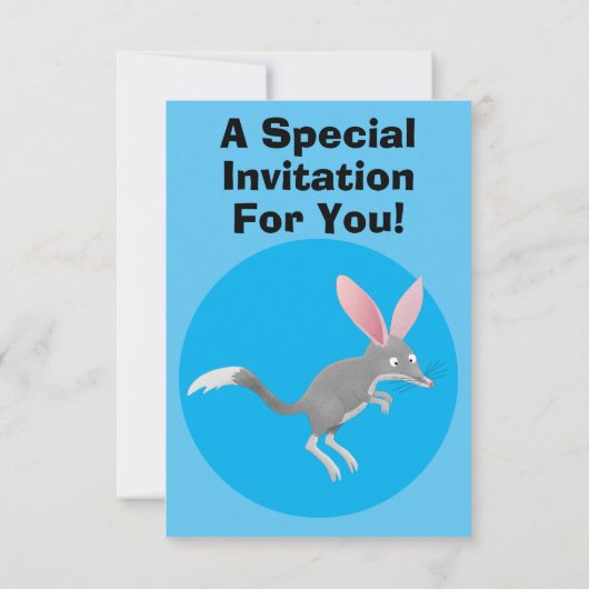 Cute happy Australian bilby cartoon Kaart (Achterkant)