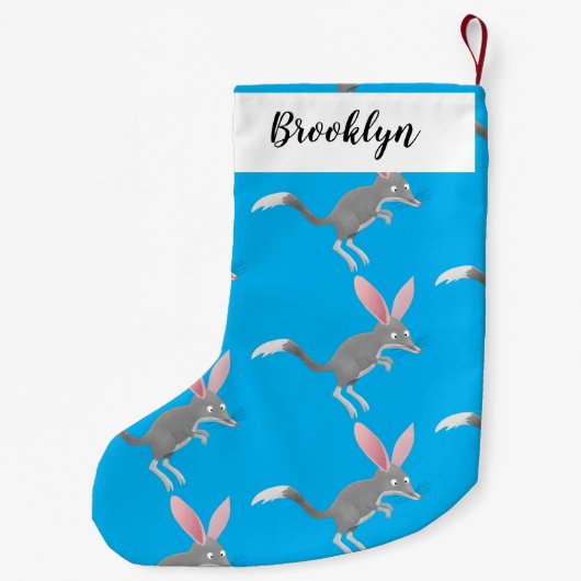 Cute happy Australian bilby cartoon Kleine Kerstsok (Achterkant)