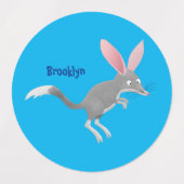 Cute happy Australian bilby cartoon Labels (Design 2)
