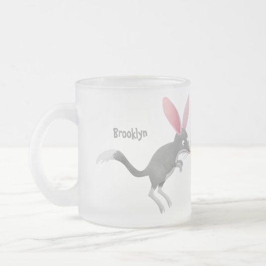 Cute happy Australian bilby cartoon Matglas Koffiemok (Links)