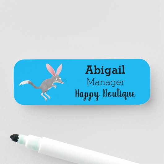 Cute happy Australian bilby cartoon Naamplaatje (In situ)